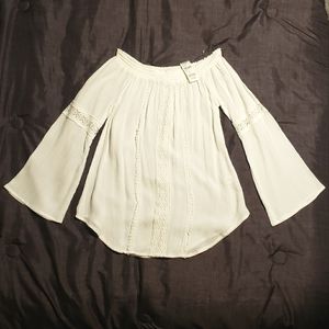 Socialite Cream off the shoulder long sleeve XS for Tilly's NWT boho